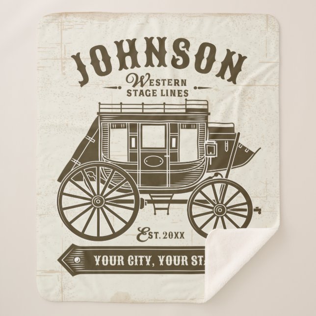 Manta Sherpa NOMBRE Personalizado Viejo Transporte de Estrella  (Anverso)