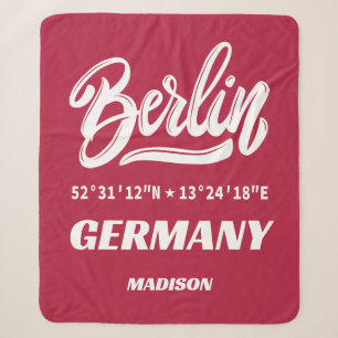 Manta Sherpa Nombre personalizado y color Berlín Alemania Coord
