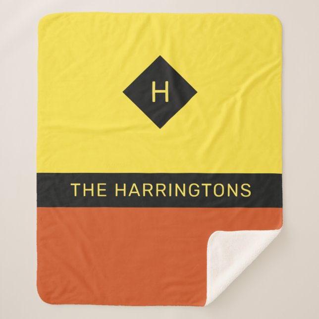 Manta Sherpa Nombre personalizado y monograma (Anverso)