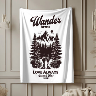 Manta Sherpa Nombre personalizado y regalo de boda de fecha, pe