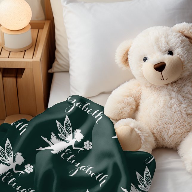 Manta Sherpa Nombre repetitivo Fairy Magic Fern Glade Green (Subido por el creador)