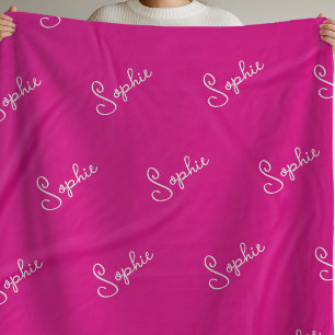 Manta Sherpa Nombre rosa Sherpa Blanket
