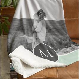 Manta Sherpa Nombre y foto personalizados de la Casa de la Mone