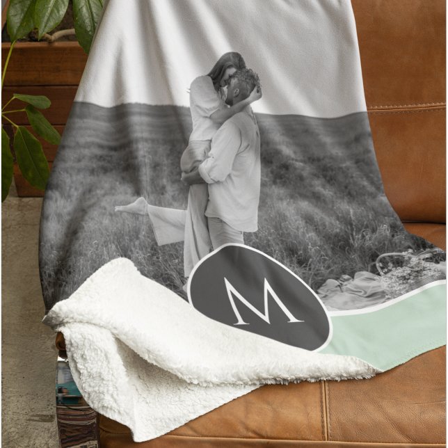 Manta Sherpa Nombre y foto personalizados de la Casa de la Mone (Subido por el creador)