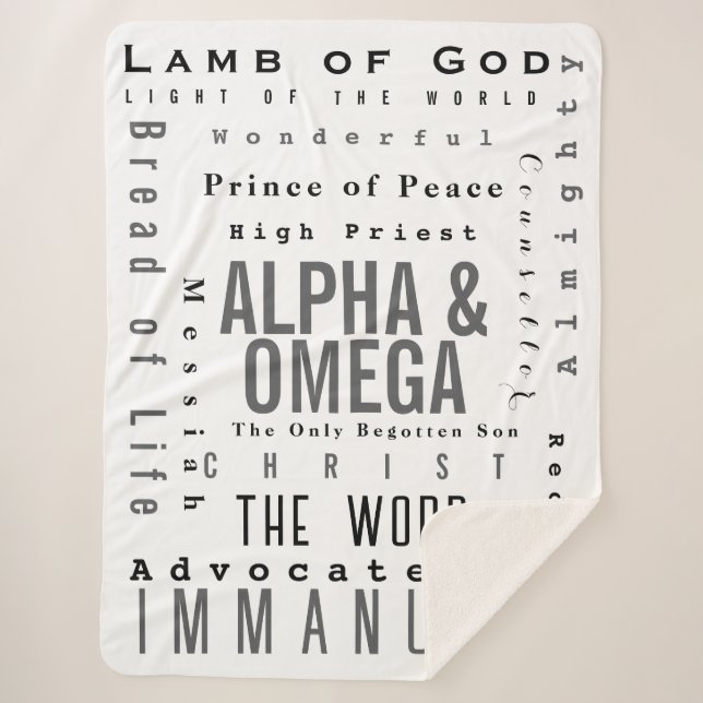 Manta Sherpa Nombres Cristianos De Dios, Moderno Simple (Anverso)