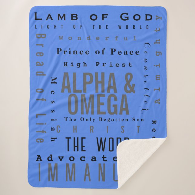 Manta Sherpa Nombres Cristianos De Dios, Moderno Simple (Anverso)