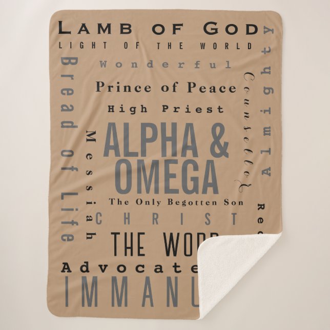 Manta Sherpa Nombres Cristianos De Dios, Moderno Simple (Anverso)