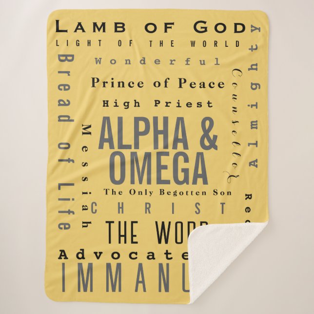 Manta Sherpa Nombres Cristianos De Dios, Moderno Simple (Anverso)