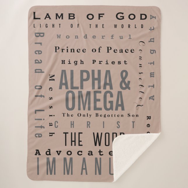 Manta Sherpa Nombres Cristianos De Dios, Moderno Simple (Anverso)