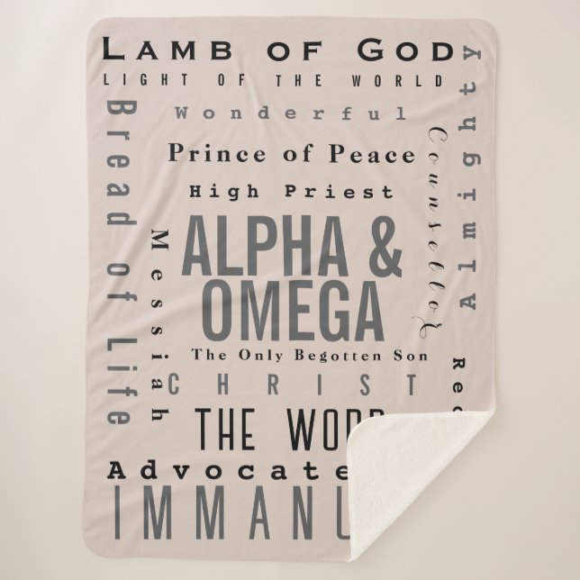 Manta Sherpa Nombres Cristianos De Dios, Moderno Simple (Anverso)