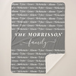 Manta Sherpa Nombres de miembros de familia Patrón guión modern