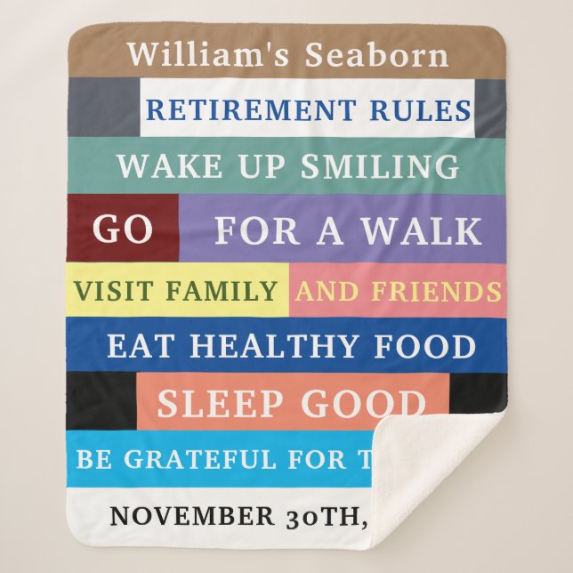 Manta Sherpa Normas de Jubilación de Gracia Personalizada Humor (Anverso)