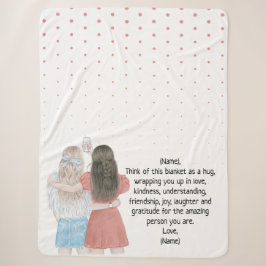 Manta Sherpa Nota con letra personalizada de mejores amigas Sel