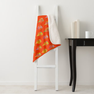 Manta Sherpa Nouveau Riche Blooms Carnelian
