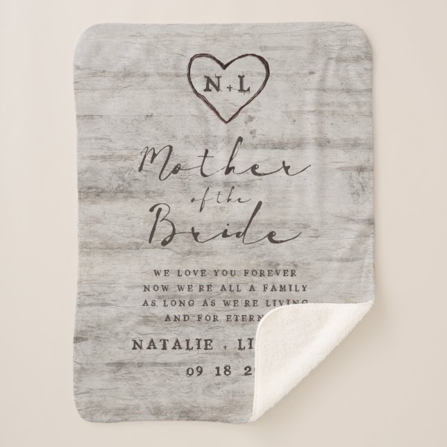 Manta Sherpa Novias novias talladas Birch Mother of Bride Quote (Anverso)