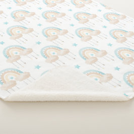 Manta Sherpa Nubes azules blancas y negras y lluvias de niño be