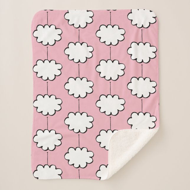 Manta Sherpa Nubes de sueños sobre cuerdas (Anverso)