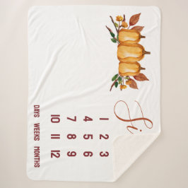 Manta Sherpa Nuestra calabaza pequeña, hito de bebé floral