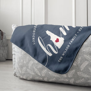 Manta Sherpa Nuevo estado de hogar de Hampshire personalizado