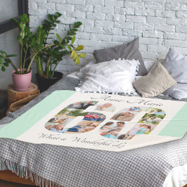 Manta Sherpa Número de collage de fotos 60 Forma 60 Cumpleaños