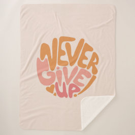 Manta Sherpa Nunca rendirse - Motivación diaria rosa y Naranja