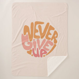 Manta Sherpa Nunca rendirse - Motivación diaria rosa y Naranja
