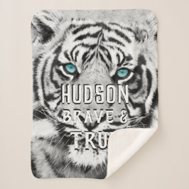 Manta Sherpa Nursera de jungla Patrón de ojos azules del tigre