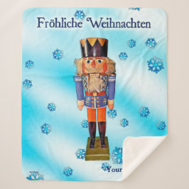 Manta Sherpa Nutcracker alemán: Fröhliche Weihnachten