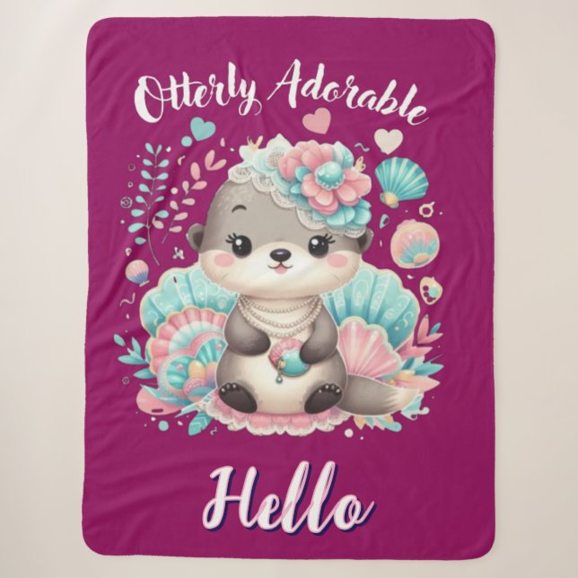 Manta Sherpa Nutria adorable y kawaii (Anverso)