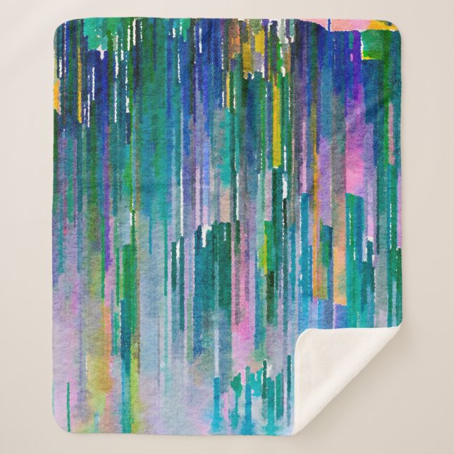 Manta Sherpa Obra acuática multicolor (Anverso)