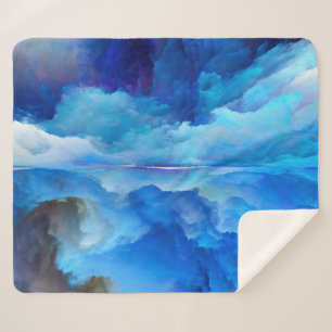 Manta Sherpa Obra de arte abstracta de nubes colorida de Slippe