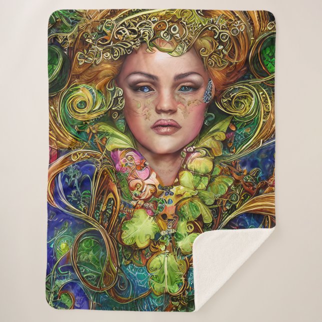 Manta Sherpa Obra de arte del Día de San Patricio (Anverso)