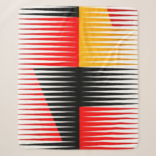 Manta Sherpa Obra de arte roja, negra y amarilla