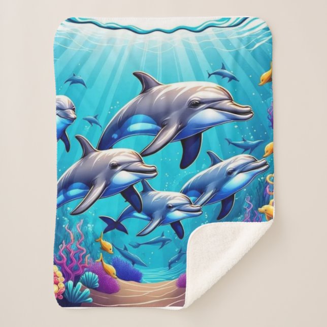 Manta Sherpa Ocean Adventure Throw Blanket (Anverso)
