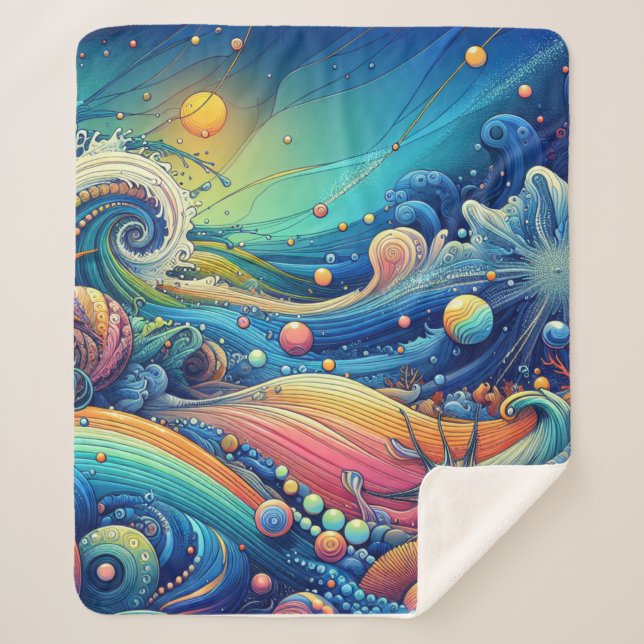 Manta Sherpa Ocean Lover Artístico (Anverso)