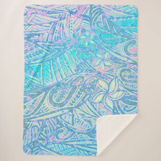 Manta Sherpa Océano azul - Hawai - Samoan - Tribal Polinesia