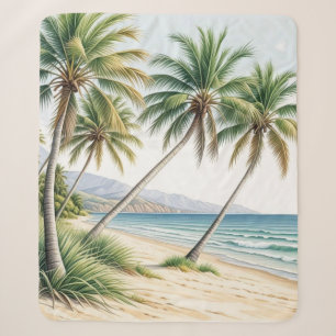 Manta Sherpa Océano de palmera tropical
