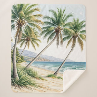 Manta Sherpa Océano de palmera tropical