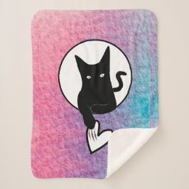 Manta Sherpa Ode to Love Cat Sherpa Blanket - Adiela Akoo