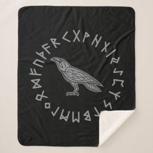 Manta Sherpa Odin Cuervo Cuervo Mitología Vikinga runas rúnico