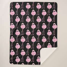 Manta Sherpa Oferta Serie Flamingo Diseño 3 Funda Fleece