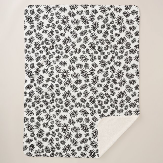 Manta Sherpa Ojos torrenciales blancos (Anverso)