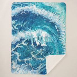 Manta Sherpa Ola oceánica azul II