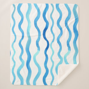 Manta Sherpa Olas de color agua: azul turquesa sin soldadura.