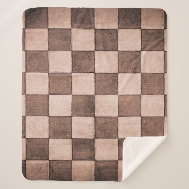 Manta Sherpa Old black and white tiled stone wall texture backg (Anverso)