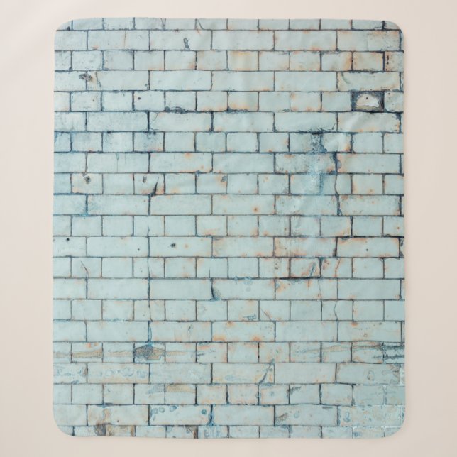 Manta Sherpa Old dirty white brick wall backgroundabstract, age (Anverso)