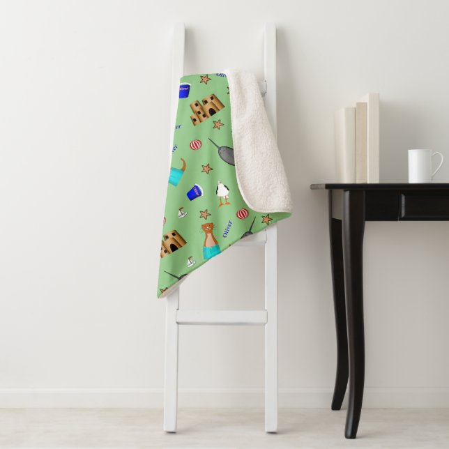 Manta Sherpa Oliver El Patrón De Vacaciones En Playa De Verano  (In situ)