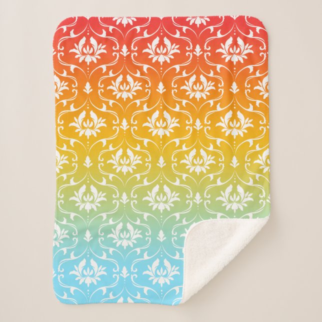 Manta Sherpa Ombre Con Damasco (Anverso)