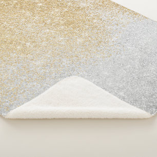 Manta Sherpa Ombre Luxury Design Purpurina Gold y Silver 