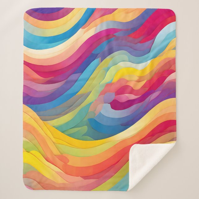Manta Sherpa Ondas arco iris (Anverso)